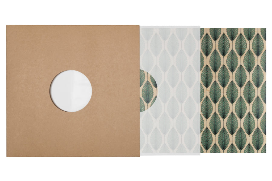 Poster 33T en bois art deco leaves W