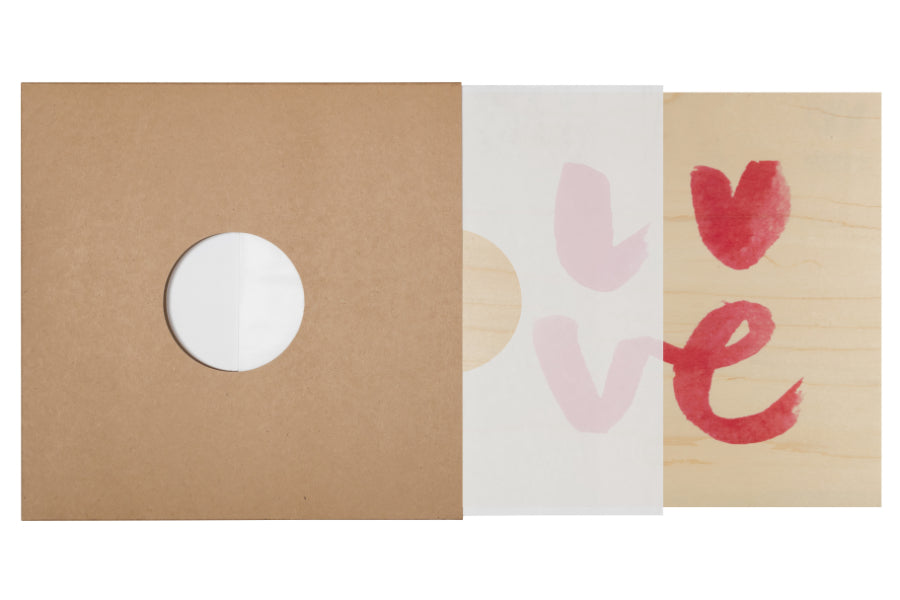 Poster 33T en bois painted words love W