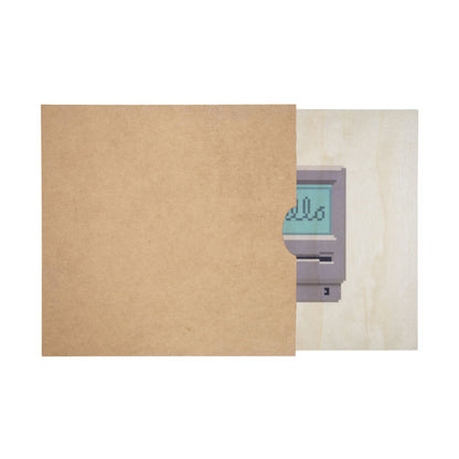 Wood 7in poster en bois hello 80's mac W