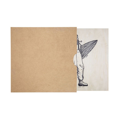 Wood 7in poster en bois winter old surfer W