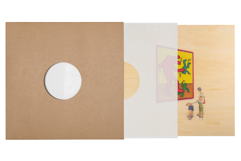 Poster 33T en bois people at museum Haring W