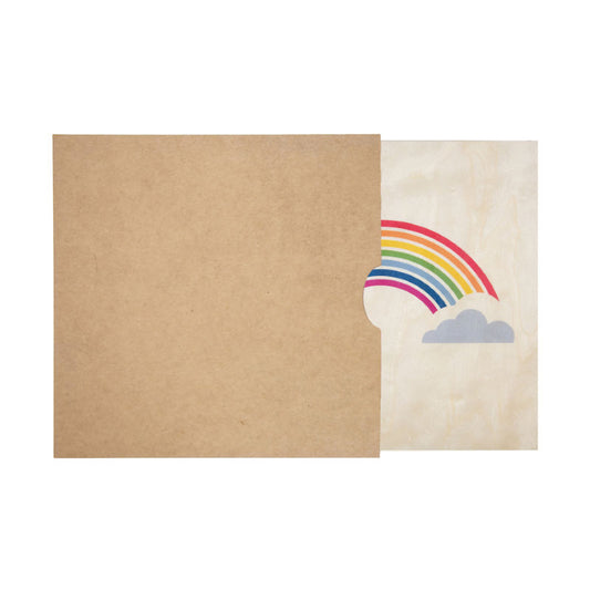 Poster 45T en bois Miami rainbow W
