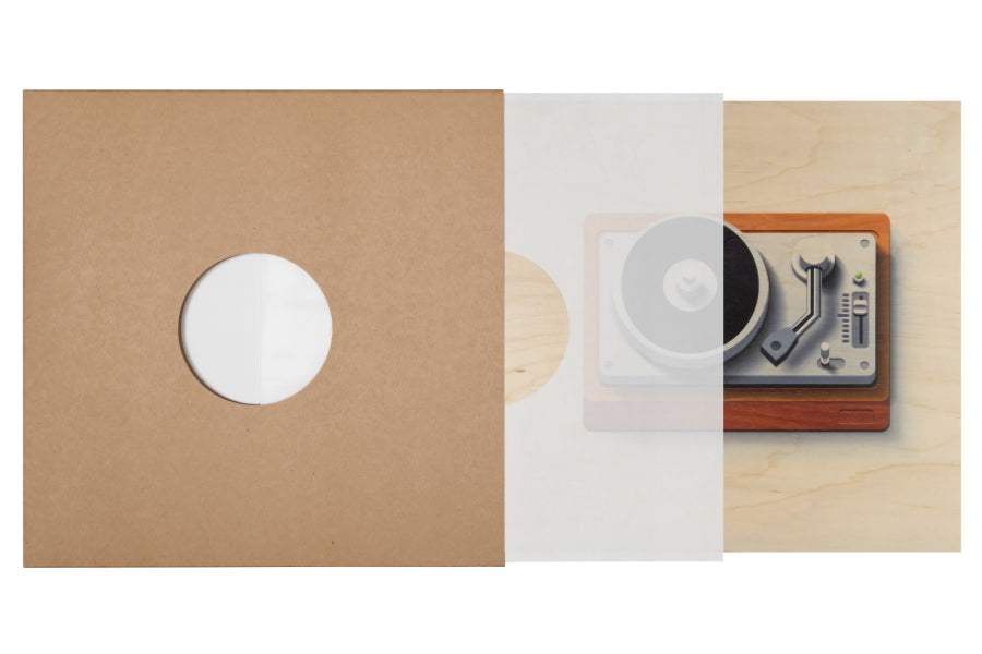 Poster 33T en bois music icons turntable W