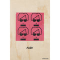 Carte en bois portrart Andy W