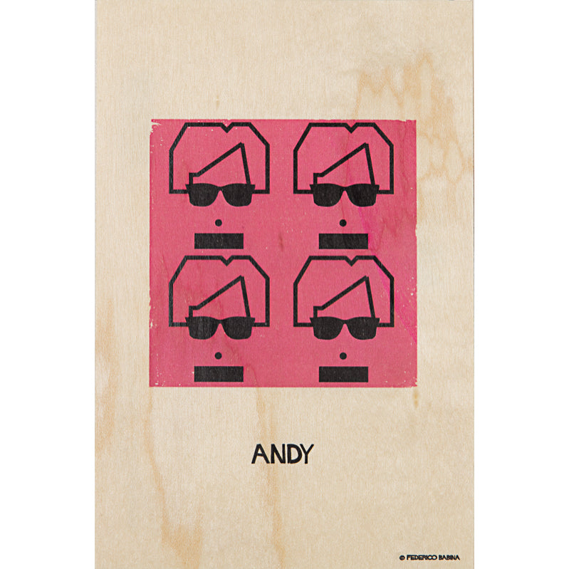 Carte en bois portrart Andy W