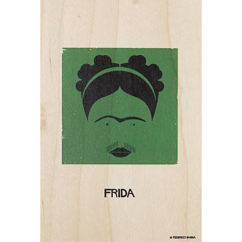 Wood postcard portrart Frida W