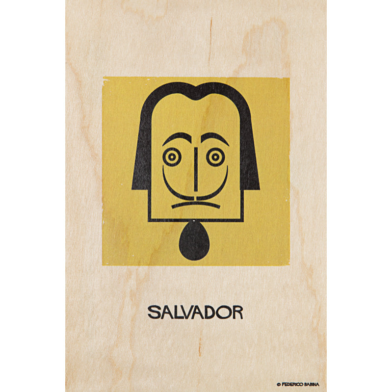 Carte en bois portrart Salvador W