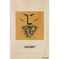 Carte en bois portrart Vincent W