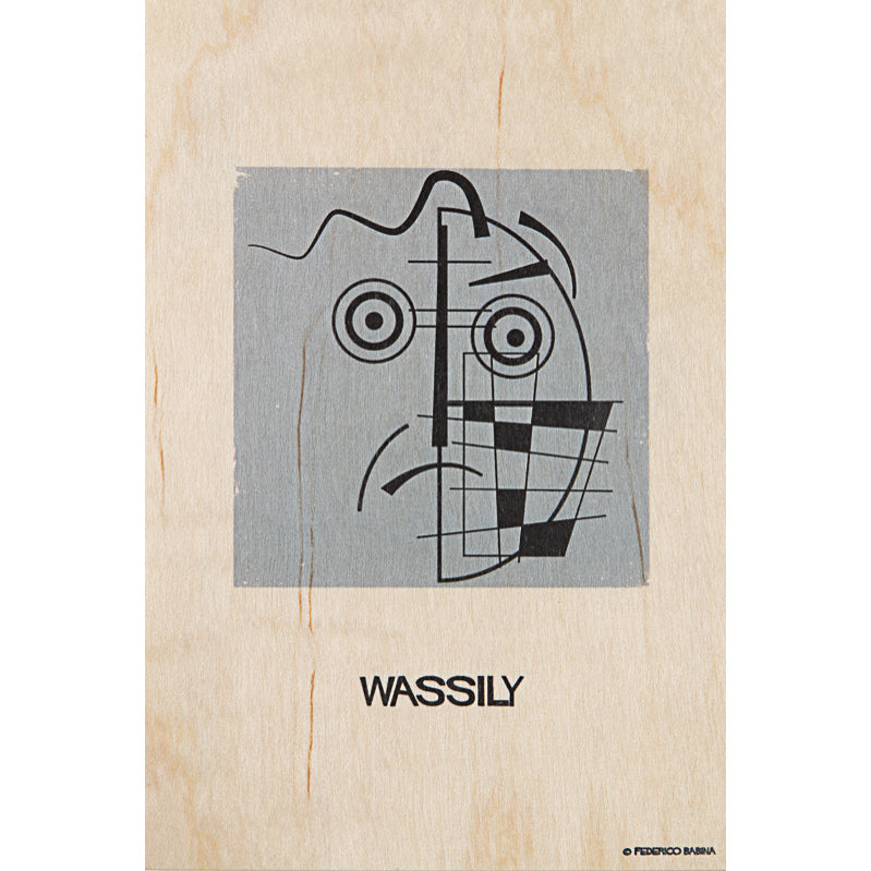 Carte en bois portrart Wassily W