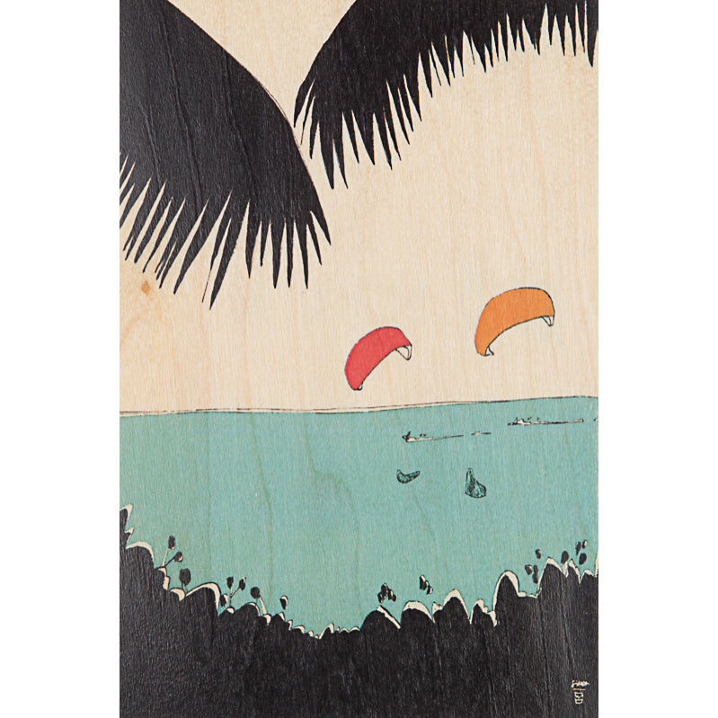 Carte en bois ride kite W