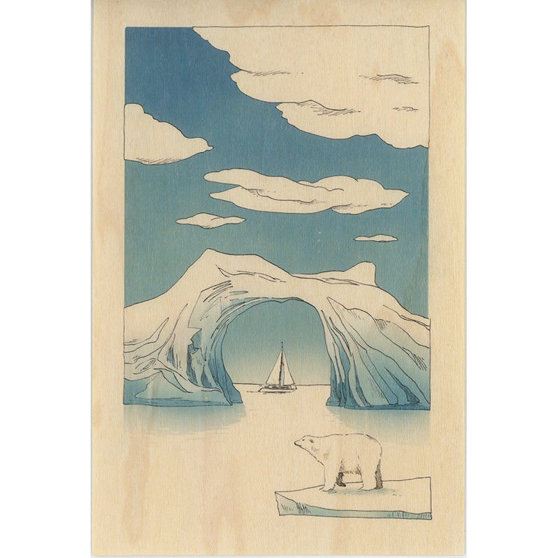 Carte en bois ride polar W