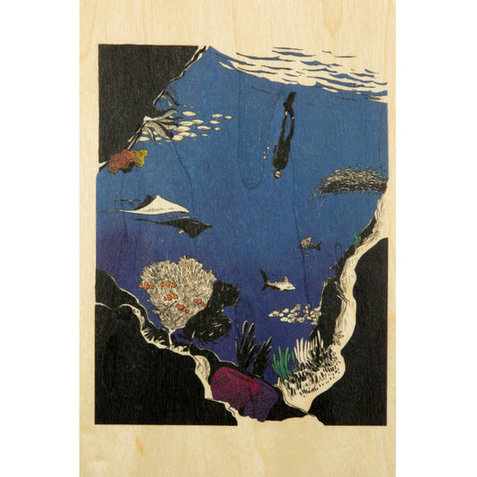 Carte en bois ride snorkeling W