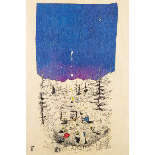 Carte en bois ride starry night W