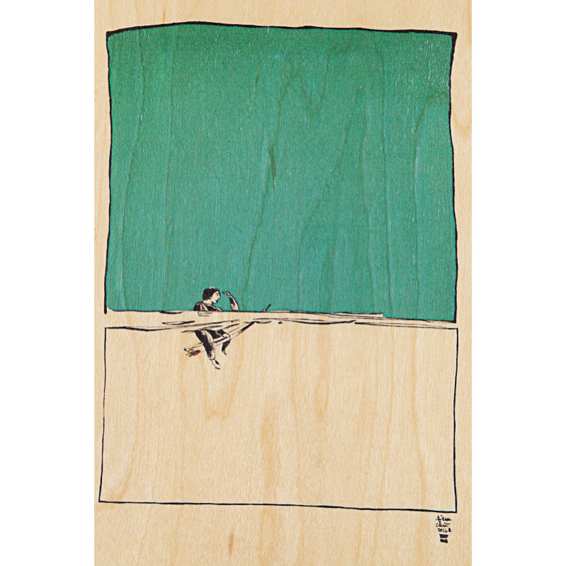 Carte en bois ride wait W