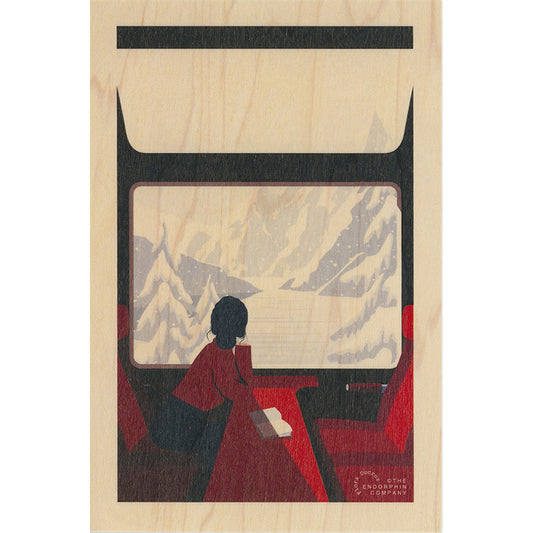 Carte en bois ski la fenêtre W