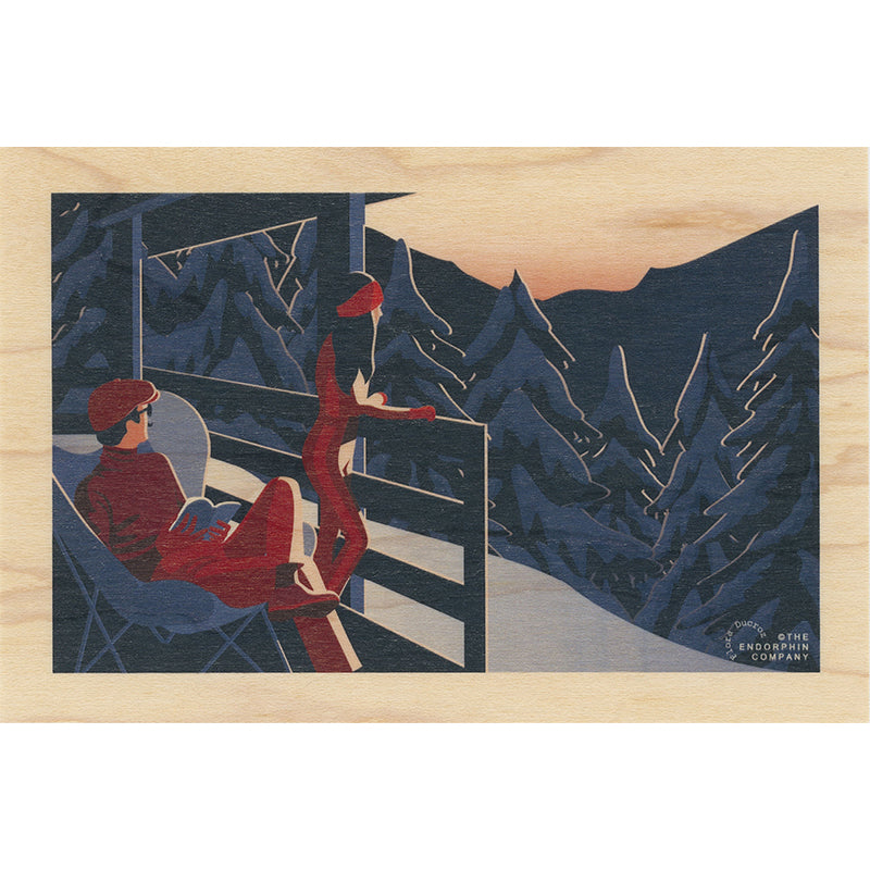 Wood postcard ski la sérénité W