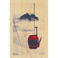 Wood postcard ski le télécabine W
