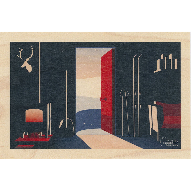 Carte en bois ski ready W