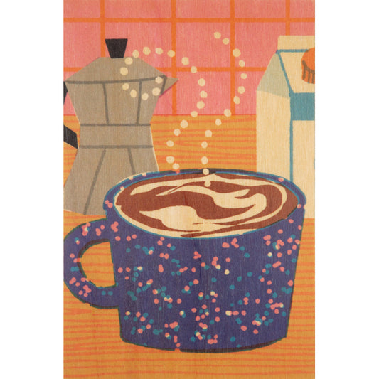 Carte en bois still life cappuccino W