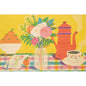 Wood postcard still life flowery breakfast W