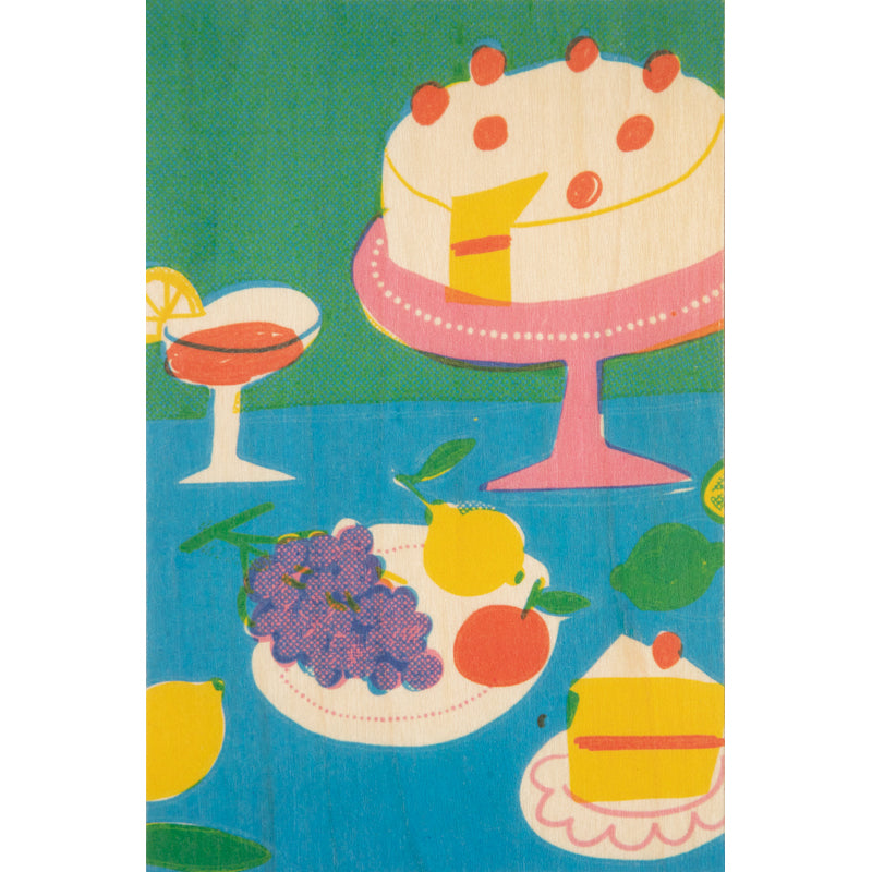Wood postcard still life mega cake W