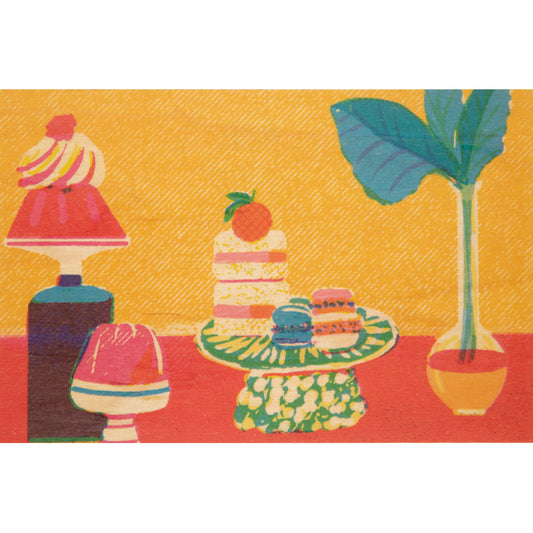 Carte en bois still life pastries W