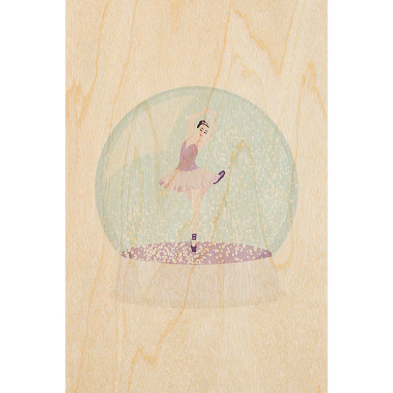 Carte en bois snow globes dancer W