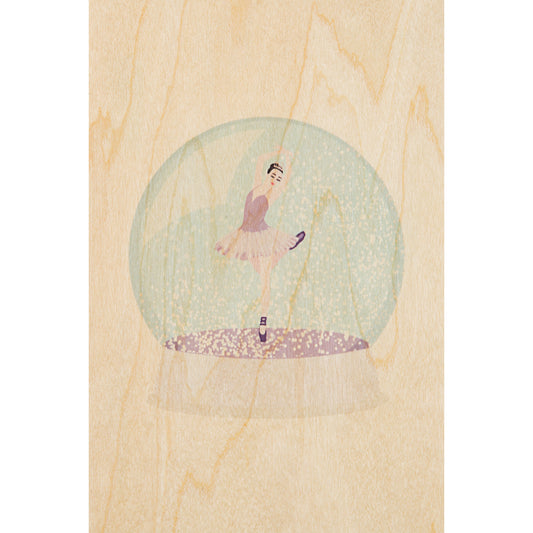 Carte en bois snow globes dancer W