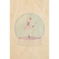Carte en bois snow globes dancer W