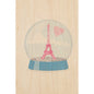 Carte en bois snow globes Eiffel W