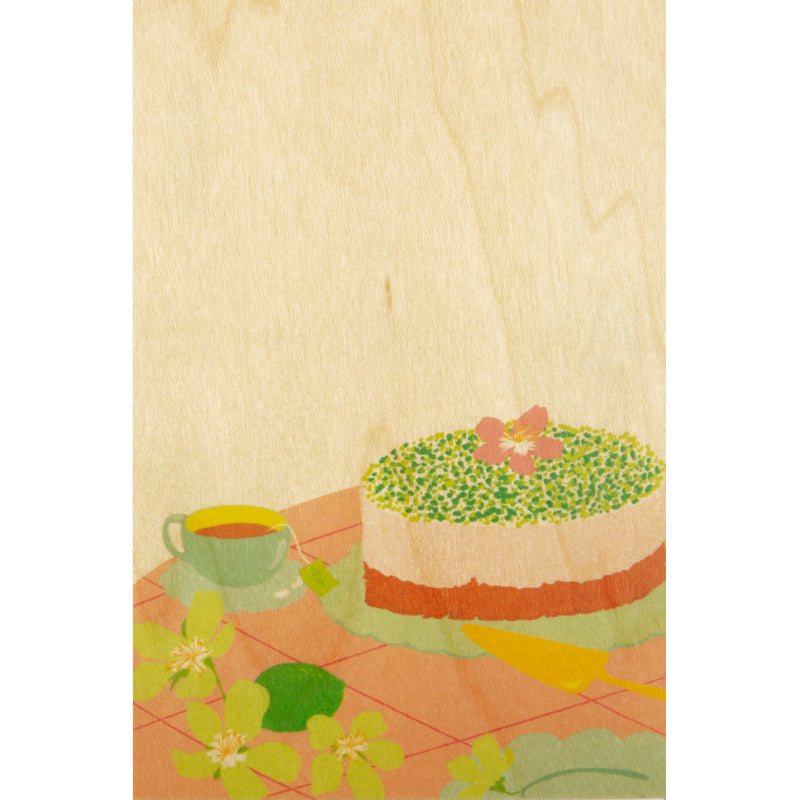 Wood postcard tea time cake W