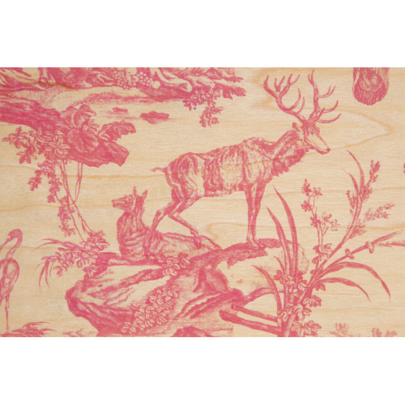 Carte en bois toile de jouy 4 parties cerf W