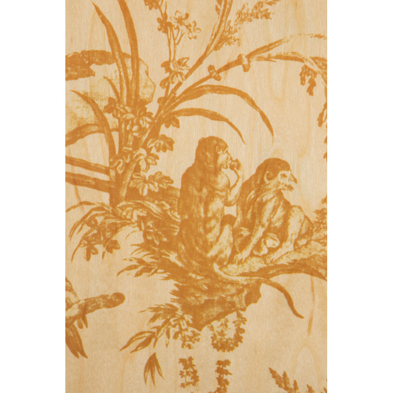 Carte en bois toile de jouy 4 parties singe W