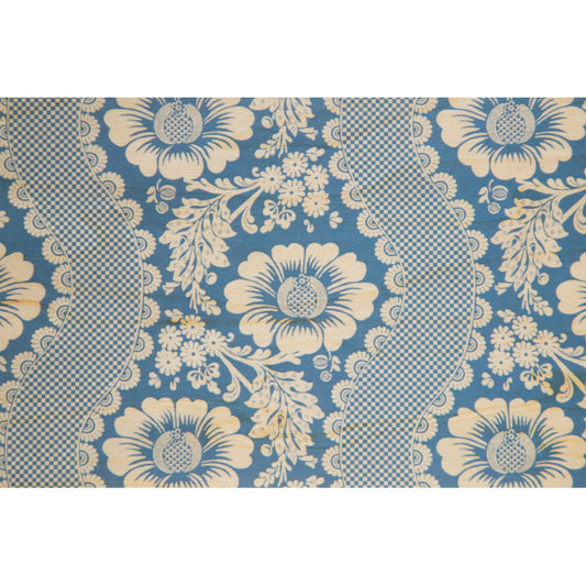 Carte en bois toile de jouy fleurs bleu W