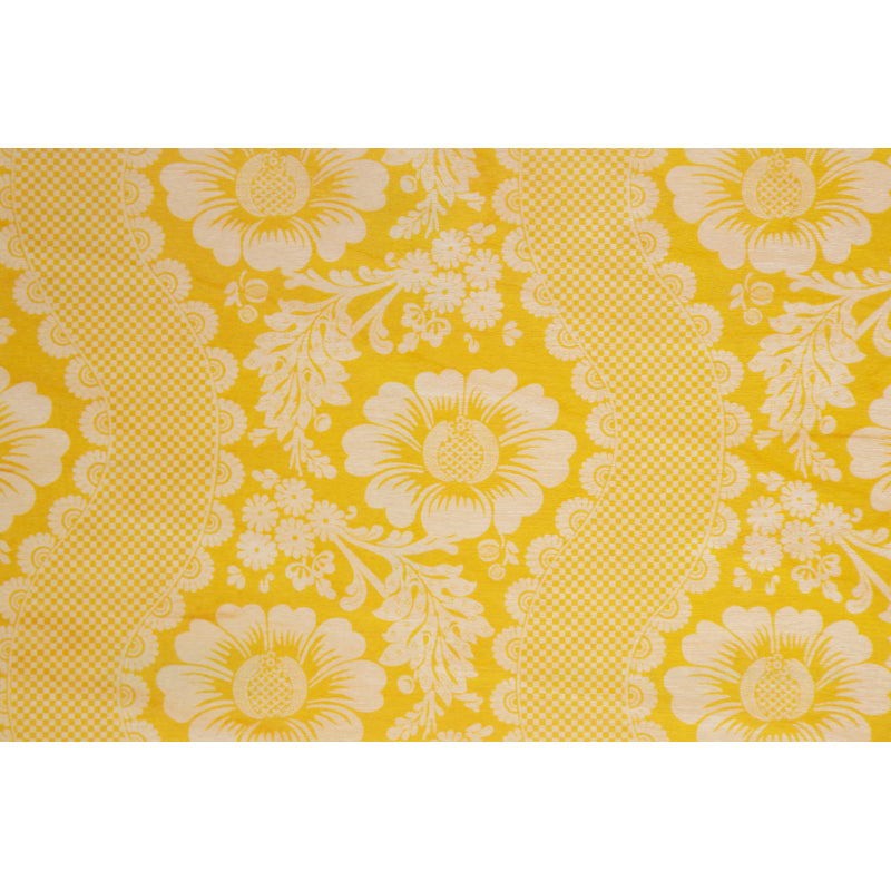 Wooden card toile de jouy yellow flowers W