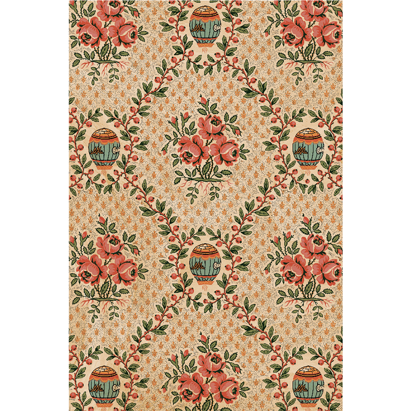 Wooden map toile de jouy hot air balloons W