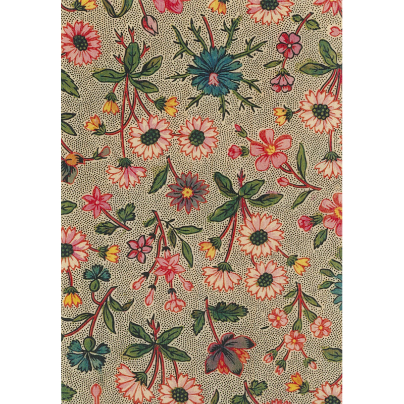 Wooden card toile de jouy daisies W