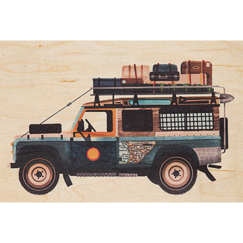 Wooden map travel 4X4 W