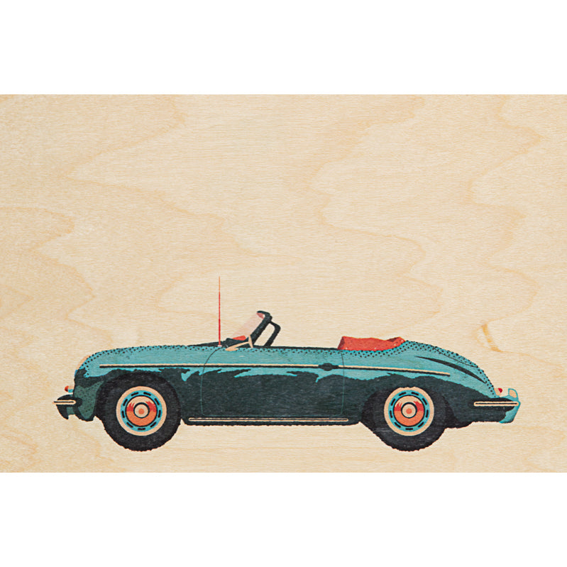 Wooden travel car map W