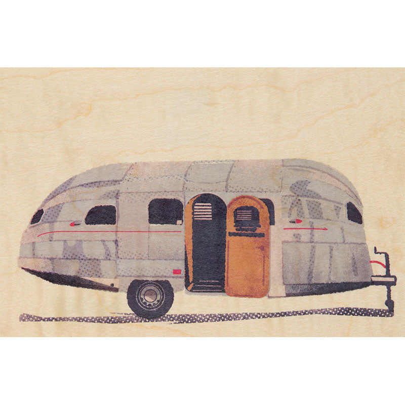 Wooden map travel caravan W