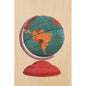 Wood postcard travel globe W