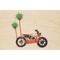 Wooden map travel motorcycle W