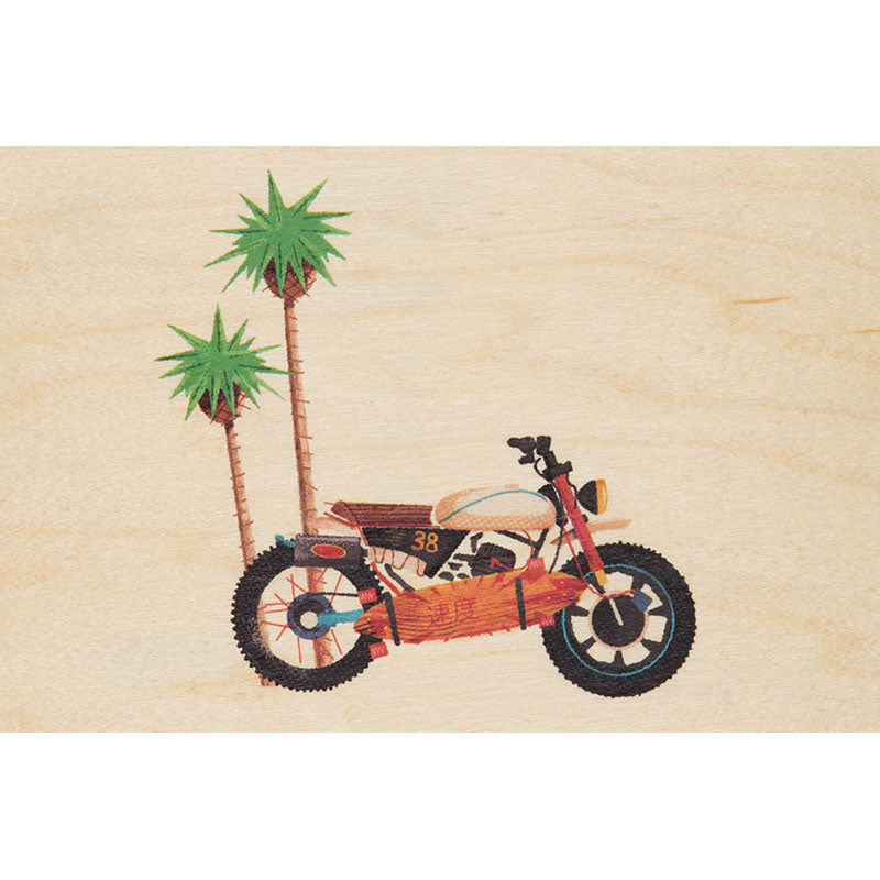 Wooden map travel motorcycle W