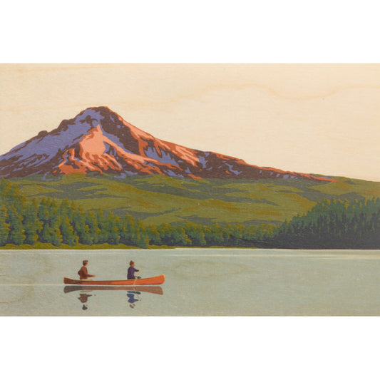 Carte en bois vintage canoe W