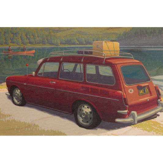 Carte en bois vintage car W