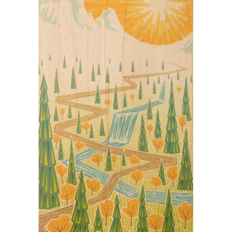 Vintage wooden map of the river W