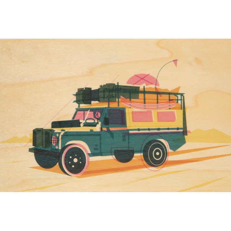 Wooden map of a Land Rover W