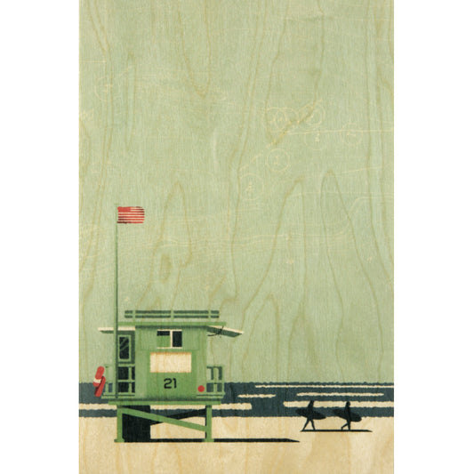 Carte en bois voyage lifeguard station W