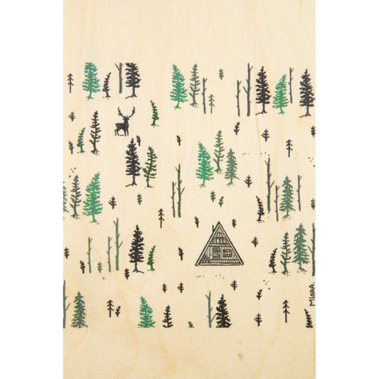 Carte en bois winter foret W