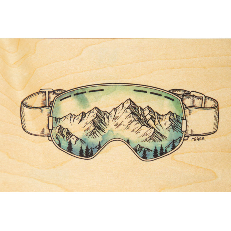 Wooden card winter goggle W